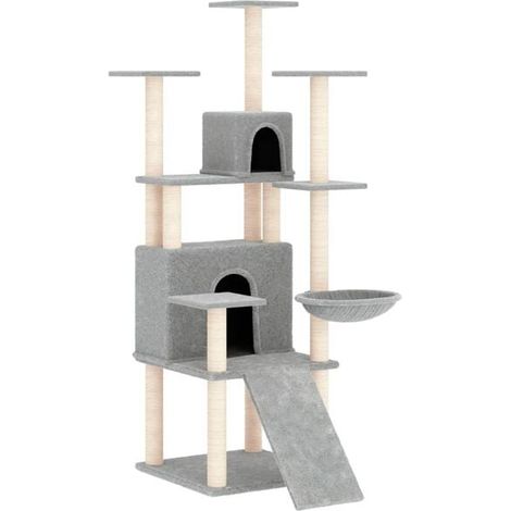 Arbre à chat avec griffes en sisal, gris clair, 154 cm (1/5)