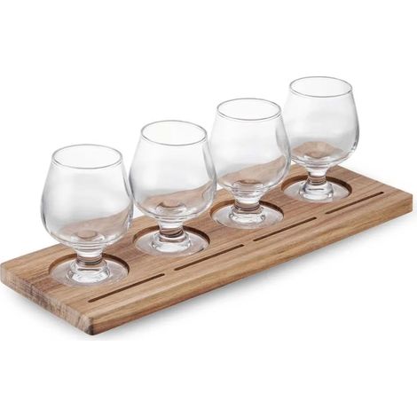 Accessoire de cuisine craft tasting board bois 34 cm 4 verres (1/3)