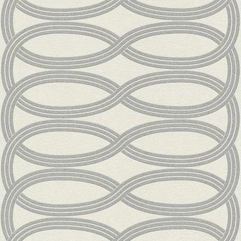 Glitter Infinity Wallpaper Silver White Gyre Trellis Paste The Wall Vinyl (1/4)