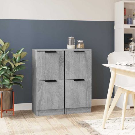 Lot de 2 Buffets Bahut Meubles de rangement Commode Sonoma gris 30x30x70 cm Bois d'ingénierie BV276296 - BonneVie (1/5)