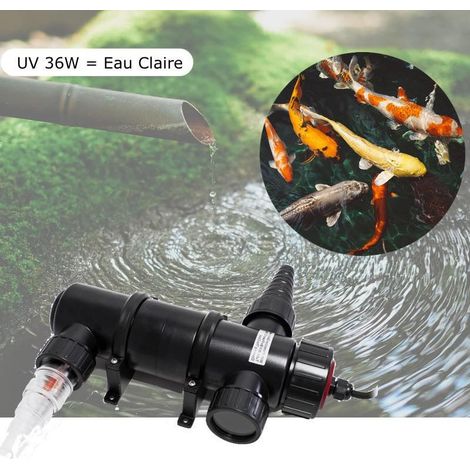 UV Stérilisateur - Clarificateur De 36W Pour Bassins De Jardin D'Environ 12m³