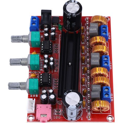 Carte d'amplificateur de puissance audio numérique 2.1 canaux TPA3116D2 2 x 50 W + 100 W 12 V 24 V (1/5)