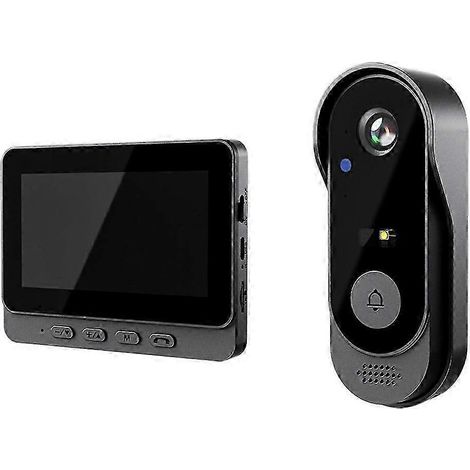 Sonnette vidéo étanche GETIT X8 avec écran intérieur de 4,3 pouces, interphone sans fil pour la sécurité de la maison, caméra HD et audio bidirectionnel.-AquaForge