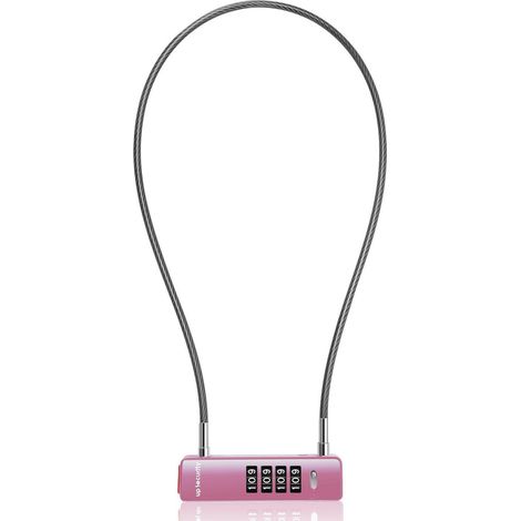 Câble antivol 4 chiffres rose 60cm pour réfrigérateur, valise, vélo, portail