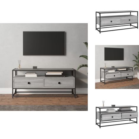 Meuble TV sonoma gris 100x35x45 cm bois d'ingénierie - Meubles Tv - Meuble Tv - Support Tv - Unité Tv - Meuble Salon (1/5)