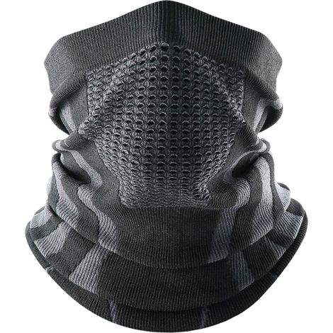 pezzo - Sciarpa tubolare da uomo, mezzo passamontagna, scaldacollo, maschera da sci, scaldacollo, maschera da motociclista per corsa invernale, sci, snowboard