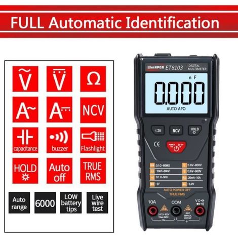 Multimètre numérique intelligent Automatique Testeur Electrique Professionnel (1/4)