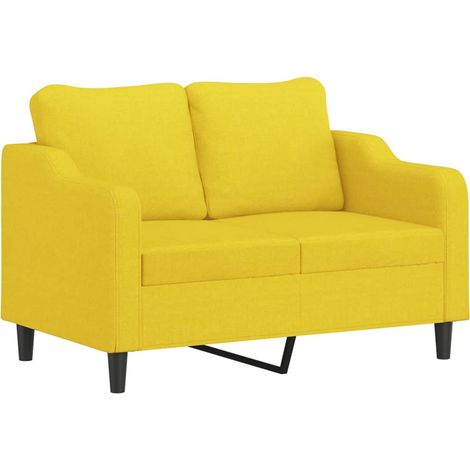 Canapé à 2 places,Sofa pour Salon,Banquette Jaune clair 120 cm Tissu CFW311495 (1/5)