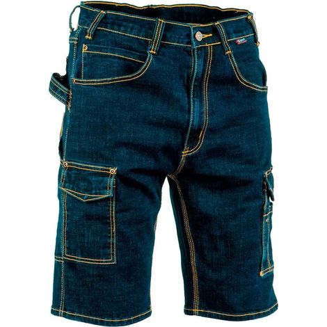 Bermuda da lavoro cofra blu navy cotone poliestere elastan