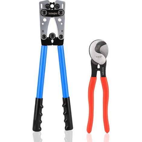 Outil de sertissage de cosse de câble de batterie d'AWG 8-1/0 avec coupe-câble (1/5)