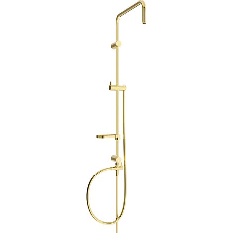 Mexen – Colonne de douche sans robinetterie finition or – Pomme haute diamètre 200mm – Tuyau flexible 150cm – 793919950 (1/2)