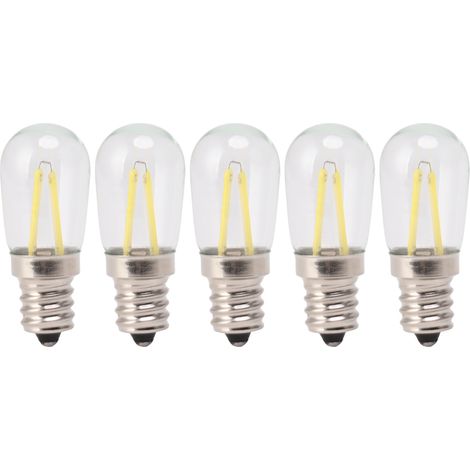 5er-Pack E12-LED-Lampen für Kühlschränke, geringe Wärmeentwicklung und niedriger Energieverbrauch, 120 V, weißes Licht