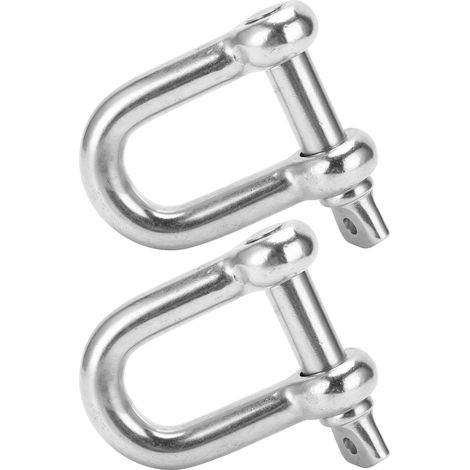 Manille en D M20 en acier inoxydable 304, 2 pièces pour équipement de camping et randonnée robuste (1/5)