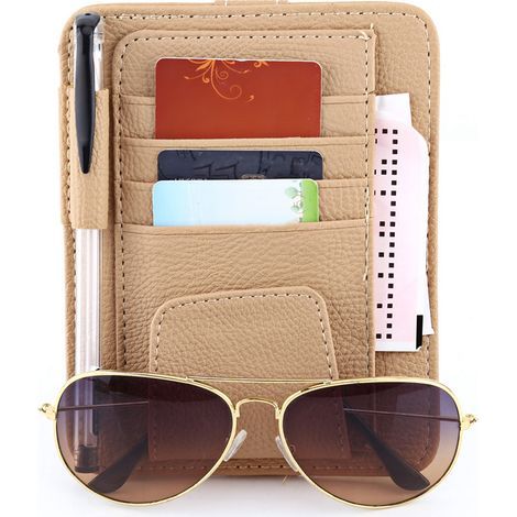 CFTGIW Porte-Lunettes de Soleil de Voiture Porte-Lunettes de Soleil pour Voiture Auto Car S Pochette Sac de Rangement pour Cartes Porte-Lunettes Clip Porte-Lunettes de Soleil. (1/4)