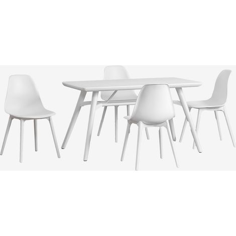 Set da tavolo rettangolare 135x80 cm e 4 sedie da giardino in polipropilene Scand SKLUM            
