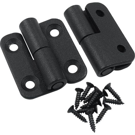 2 charnières en acier inoxydable noir - 37 x 34 x 2 mm, charnières amovibles pour portes, 2 pièces noires, 2,0 mm, 37 x 34 x 2,0 mm - Gauche (1/5)