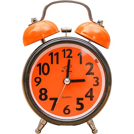 Réveil compact et puissant de 7,6 cm (3 pouces) pour gros dormeurs, à double sonnerie, fonctionne à piles, rouge