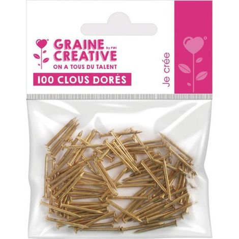 Graine Créative - Clou doré pour String Art tableau de fil tendu x100 (1/3)