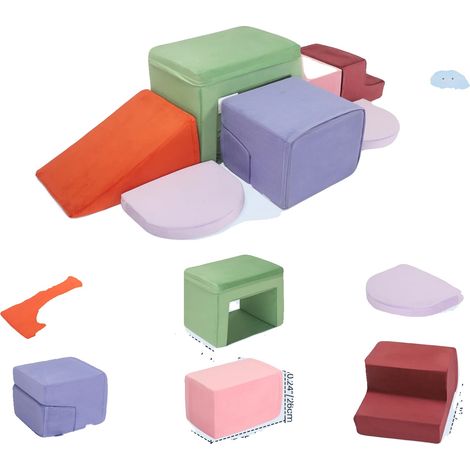 Bloques de escalada de espuma suaves y firmes, seguros para jugar en interiores, colores surtidos. (1/2)