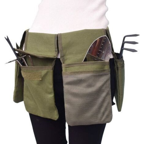 Canvas Garden Tool Belt with Pockets Gardening Kit Handbag Home Storage Bag Gardening Tool Kit Lawn Storage Bag (1/5)