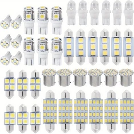 Juego de iluminación LED universal de 42 piezas para interior de coche, luz blanca de 12 V (1/5)