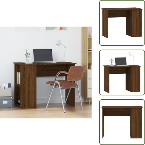 Bureau chêne marron 100x55x75 cm bois d'ingénierie - Bureau Ordinateur - Bureau D'étude - Meuble De Bureau - Bureau Design - Bureau Moderne (1/5)