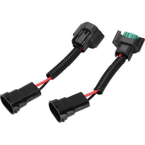 2Pcs Douille Adaptateur H11 Ampoule Support Connecteur Femelle Mâle Faisceau Électrique pour Phare Auto (1/4)