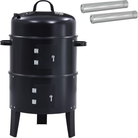 Outdoor Grill Ø 40 x 80 cm Steel Black vidaXL (1/5)