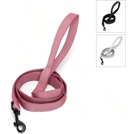 Laisse double en nylon pour promener son chien, résistante et colorée (1/4)