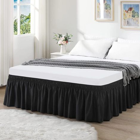 Filiyano-Jupe de lit élastique noire - FA - Noir 100 x 200 x 38 cm (1/5)