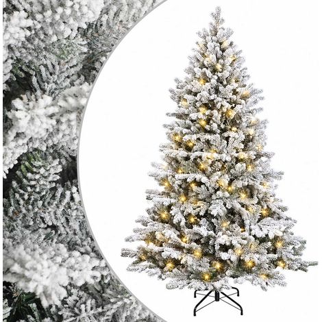 Artificial Hinged Christmas Tree 150 cm 150 LEDs Warm White vidaXL (1/5)