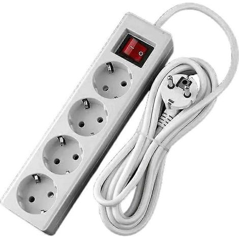 Rallonge multiprise à 2 broches, adaptateur 4 trous - 3 mètres (1/5)