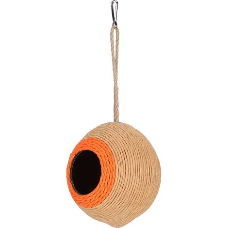 Nid d'oiseau, nid d'élevage pour hamster, nid pour perroquet, corde en papier tressée, noix de coco naturelle, jouet cachette (1/5)