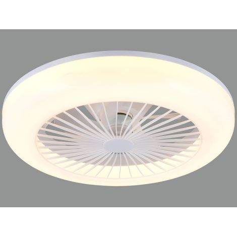 REALITY Plafonnier LED avec ventilateur Mora R64032101, 23W, 2700... 6000K, 1800lm, CCT, IP20, blanc