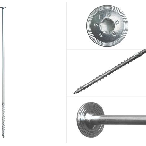 Vis à tête disque galvanisée 8.0 x 400 mm Torx - Boîte 50 pièces