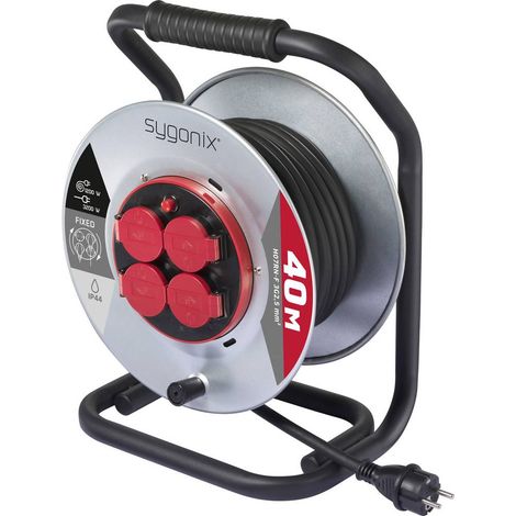 Sygonix SY-10236111 Avvolgicavo 40 m Nero Spina schuko