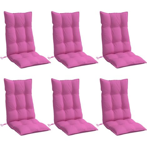 vidaXL Cuscini per Sedia con Schienale Alto 6pz Rosa in Tessuto Oxford (1/4)