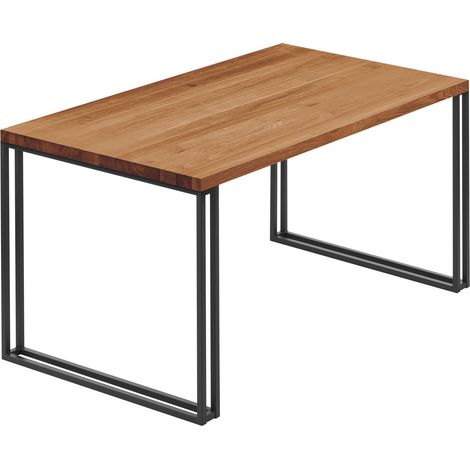 LAMO Manufaktur Esstisch Küchentisch, 140x60x76 cm (AxBxH), Frame, Dunkel / Schwarz, LNG-01-A-004-9005Fr