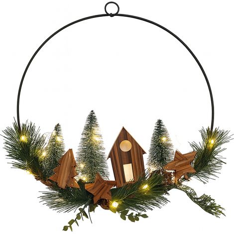 Pendente natalizio per Albero di Natale in legno con luce led Ø 30 cm