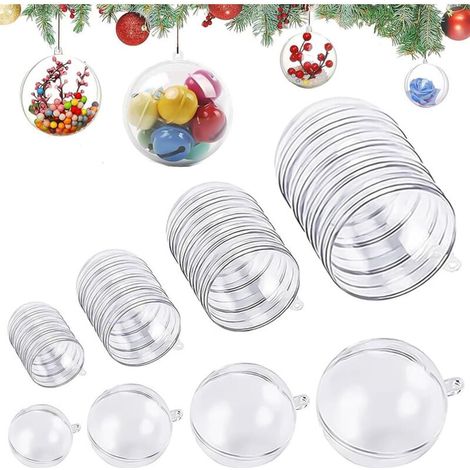 40 Pcs Boule Plastique Transparente, Boule Transparente a Remplir, pour Mariages, Noël, Décoration de Maison (3cm, 4cm, 5cm, 6cm) (1/4)