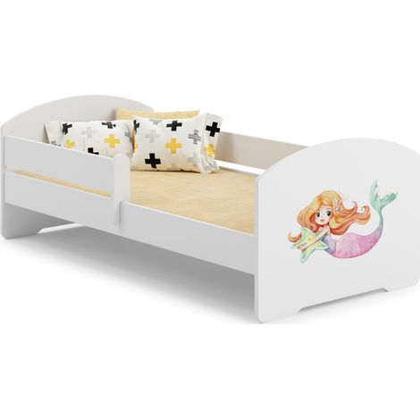 Letto per bambini LUK con ringhiera 140x70 Mermaid