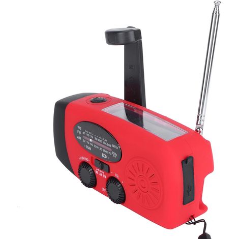 EMUKOEP Radio Solaire d'urgence à Manivelle AM FM NOAA avec Lampe (1/5)