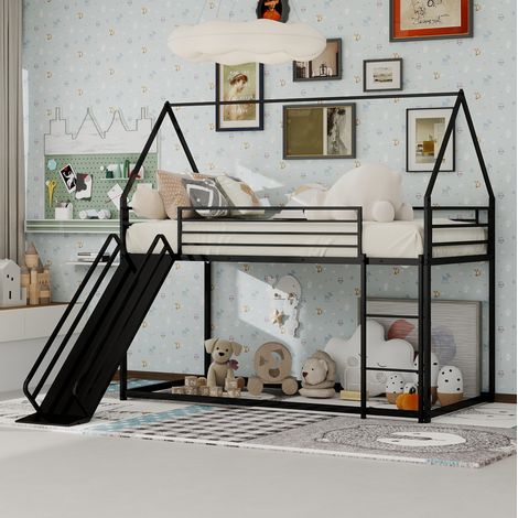 lit chambre couchage 90x190 fer noir escalier OKMYHOME (1/5)
