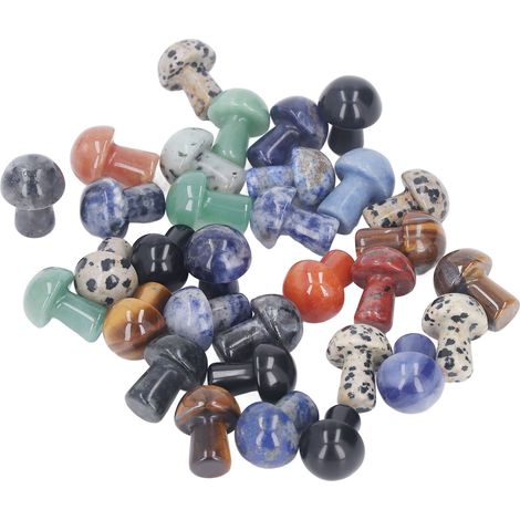 32pcs Mini Mushroom Crystals Multiple Colour Cute Vivid Polishing Mushroom Crystal Portable Meditation Decor for Yoga (1/5)