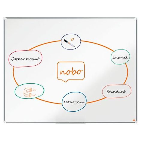 Tableau blanc Premium Plus émaillé - 150 x 120 cm - Nobo (1/5)