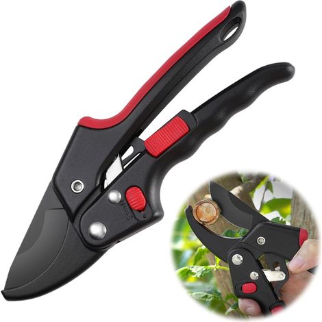 Sécateur à Cliquet, Lame SK5 Teflon, Coupe Précise et Ergonomique - Outil de Jardinage Professionnel (1/5)