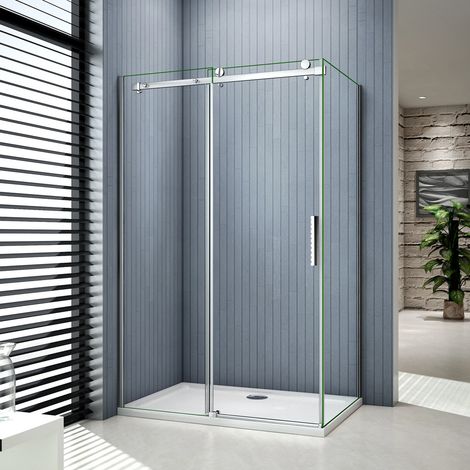 Porte de douche coulissants 120x90x195cm cabine de douche verre anticalcaire paroi de douche (1/5)