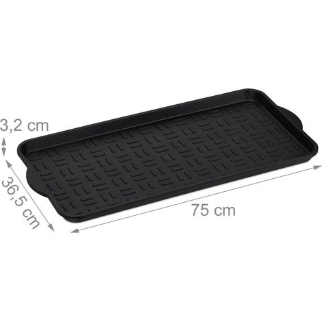Set di 2 porta scarpe impilabili 3,2 x 75 x 36,5 cm in polipropilene nero 130007652