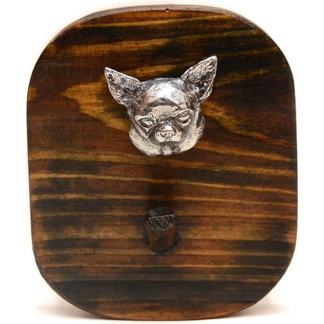 Chihuahua de pelo corto: colgador de correa, colgador de medallas con un perro, gancho para llaves de Art-Dog (1/5)