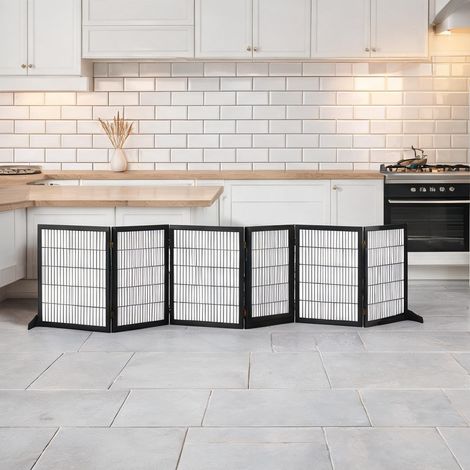 Barrière de sécurité pliable en pin pour chien 432 x 36 x 70 cm (1/5)